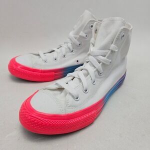 Converse Chuck Taylor All Star High Top White Neon Pink Blue Youth5 Womens 7